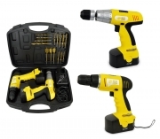 Coppia trapano avvitatore 18v cordless doppia batteria in valigetta